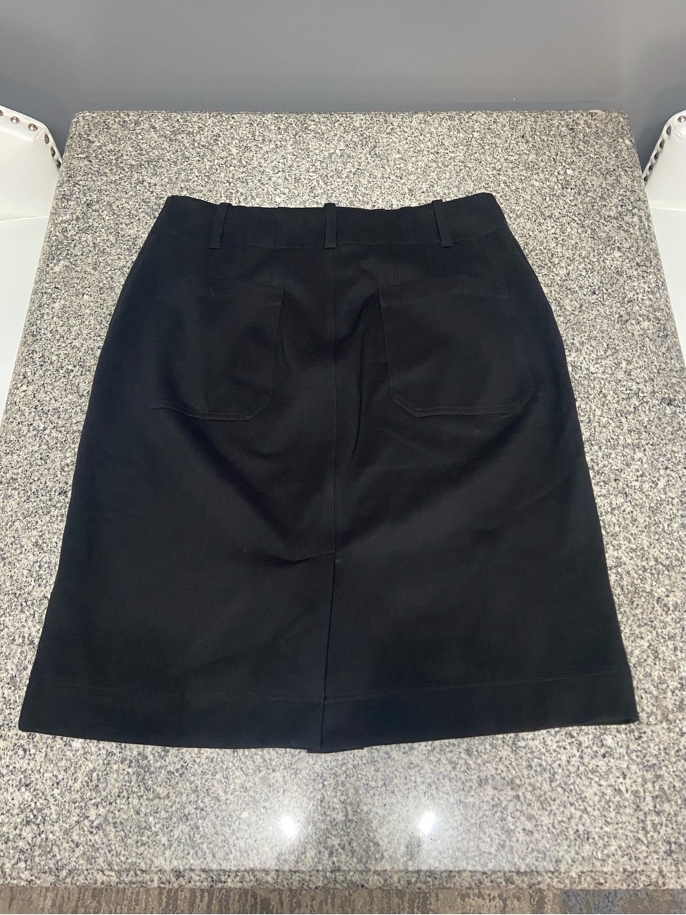 MAEVE by Anthropologie Black Skirt W/Front & Back Patch Pockets Career Comfy  LP - Picture 7 of 13